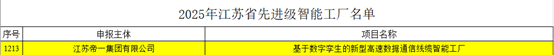 江苏亚洲国际游戏官网集团：智能制造与数字化转型再传捷报，，，，，，，连获江苏省先进级智能工厂、江苏省智能制造车间和五星级上云企业认定(图2)